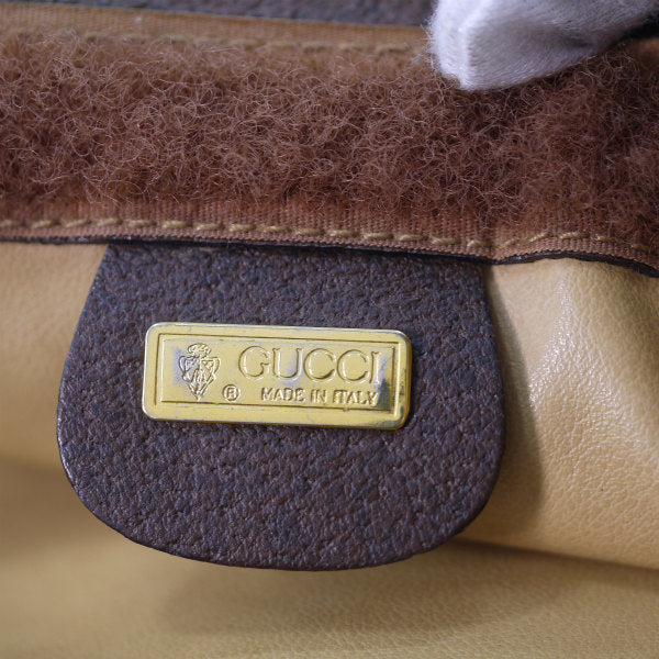 OLD Gucci PARFUM チェーンショルダー付クラッチバッグ（茶）