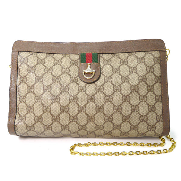 OLD Gucci PARFUM チェーンショルダー付クラッチバッグ（茶）