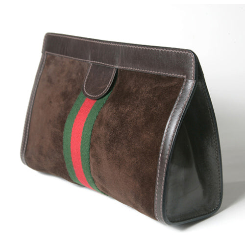 OLD Gucci PARFUM　スエードセカンドバッグ（茶）