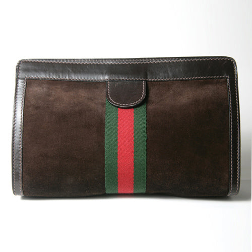 OLD Gucci PARFUM　スエードセカンドバッグ（茶）