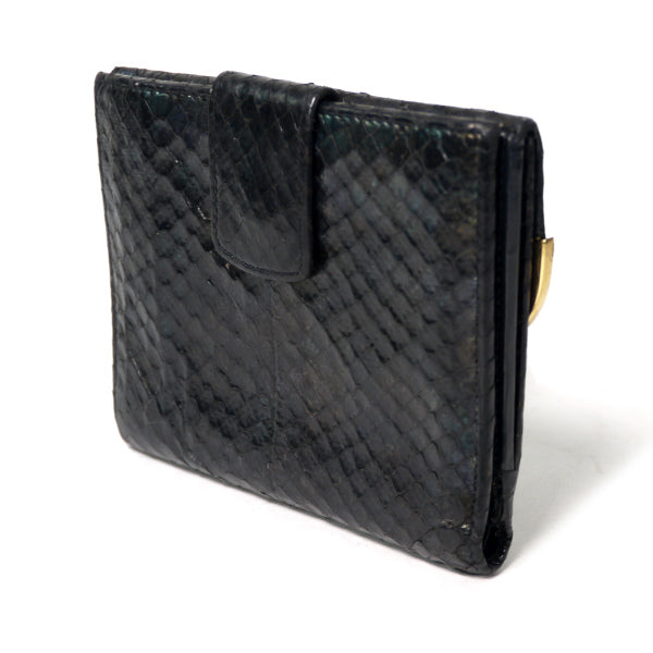 OLD Gucci 　レア！パイソン２つ折れ財布（黒）