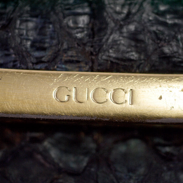 OLD Gucci 　レア！パイソン２つ折れ財布（黒）