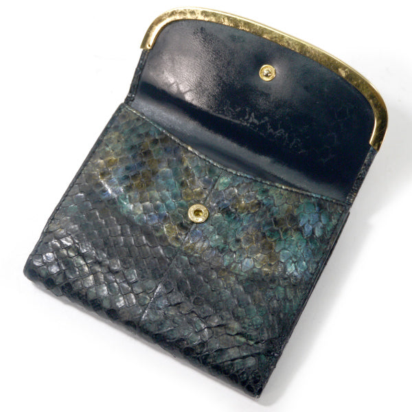 OLD Gucci 　レア！パイソン２つ折れ財布（黒）
