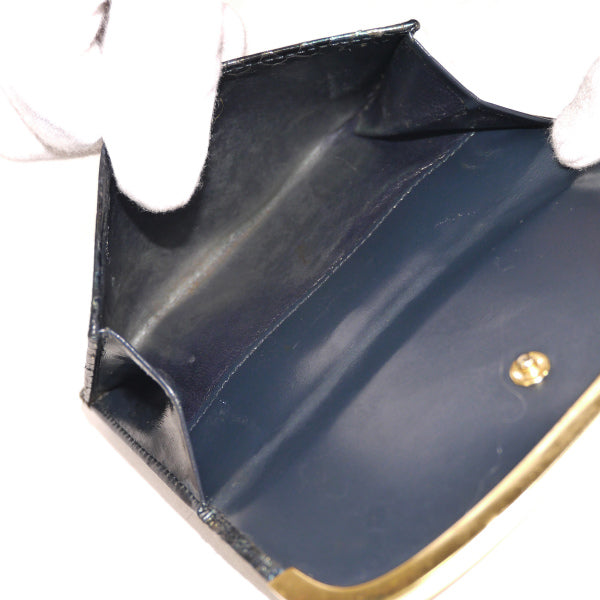 OLD Gucci 　レア！パイソン２つ折れ財布（黒）