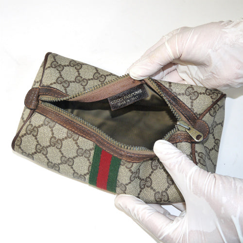 OLD Gucci　ボックスポーチ（茶）