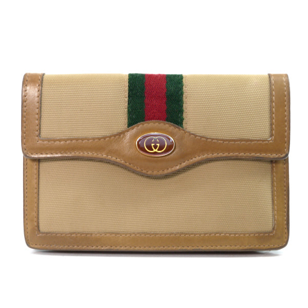 OLD Gucci シェリーライン財布＆ポーチ（キャメル）