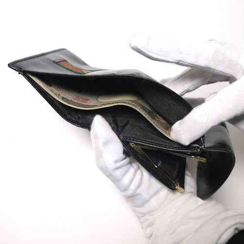 OLD Gucci　本革シェリー横長財布（黒）