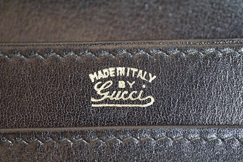 OLD Gucci ハーフムーン財布（総皮　黒）