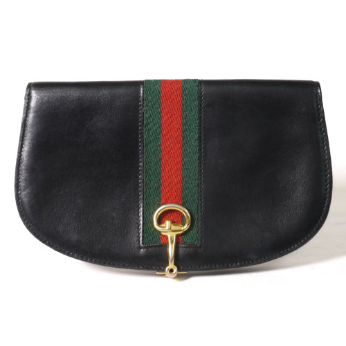 OLD Gucci ハーフムーン財布（総皮　黒）