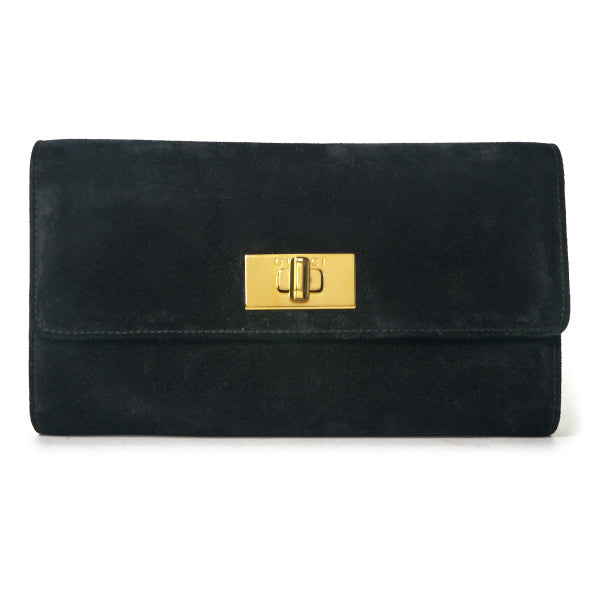 OLD Gucci  新品同様！ 箱付き長財布（黒・スエード）