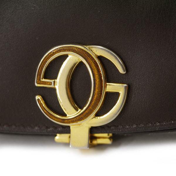 OLD Gucci  総革ハーフムーンGG金具財布（濃茶）