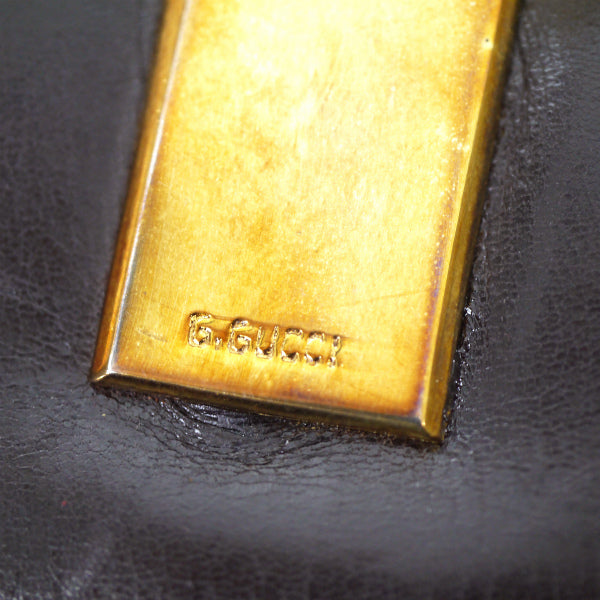 OLD Gucci  総革ハーフムーンGG金具財布（濃茶）