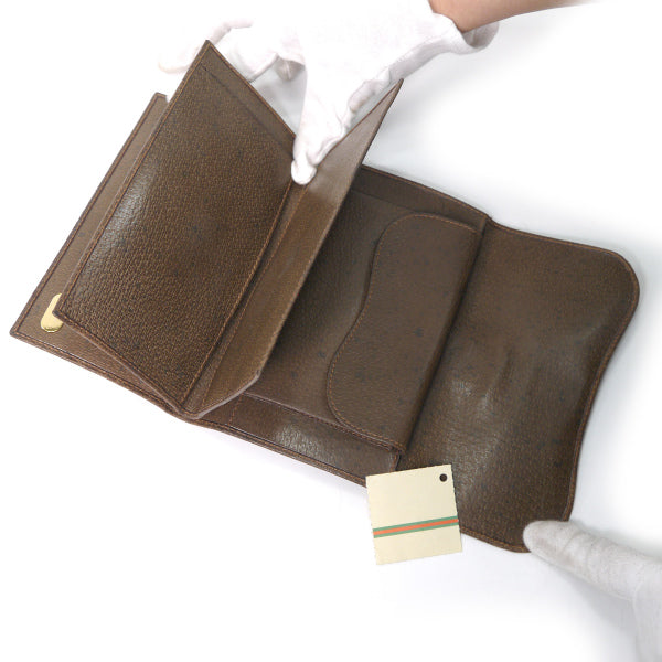 OLD Gucci　ピグスキン シェリー長財布（茶）