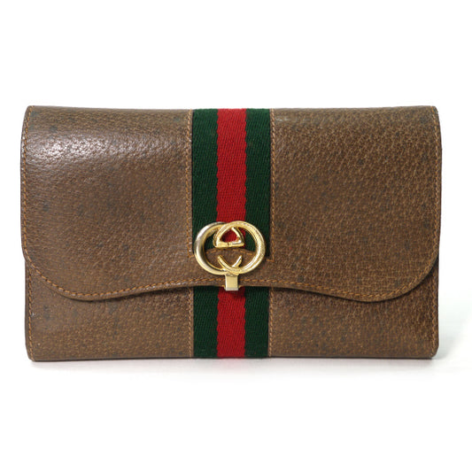 OLD Gucci　ピグスキン シェリー長財布（茶）