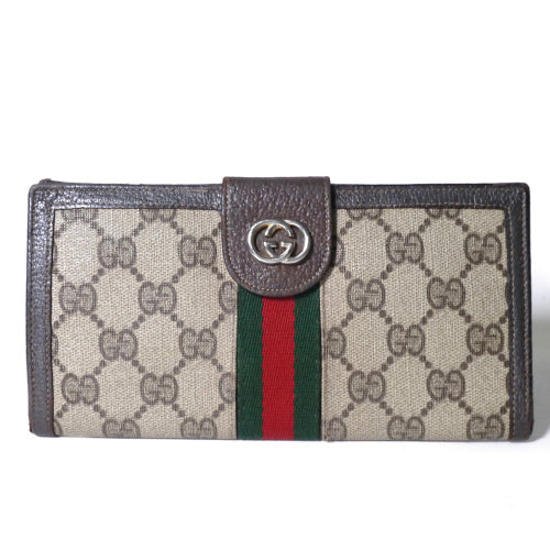 OLD Gucci　横長財布（茶・ＧＧ柄）