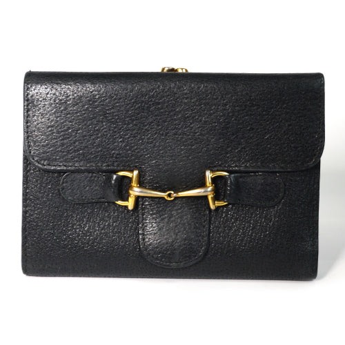 OLD Gucciホースビット長財布（黒・総皮）