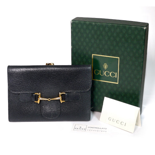 OLD Gucciホースビット長財布（黒・総皮）