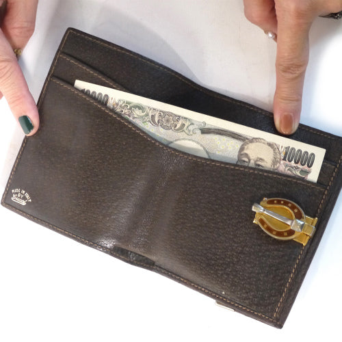 OLD Gucci  ホースビット金具２つ折れ財布（茶）