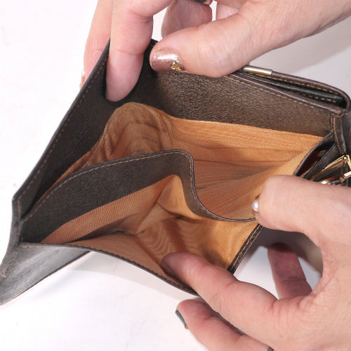 OLD Gucci  ホースビット金具２つ折れ財布（茶）