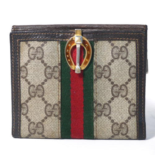 OLD Gucci  ホースビット金具２つ折れ財布（茶）
