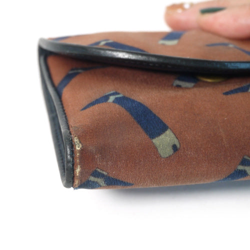 OLD Gucci ブーツ柄がま口２つ折り財布（赤茶）