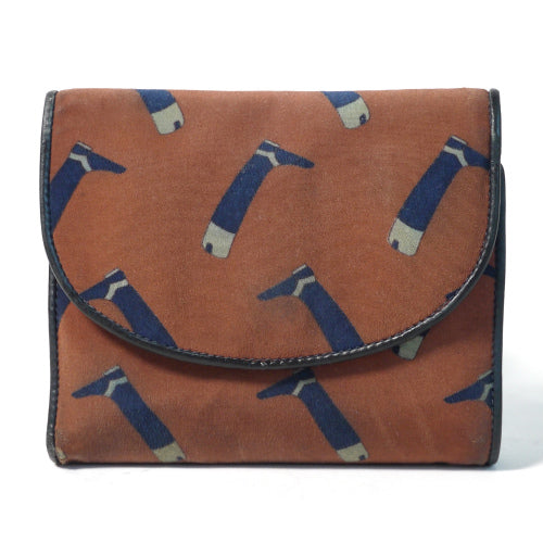 OLD Gucci ブーツ柄がま口２つ折り財布（赤茶）