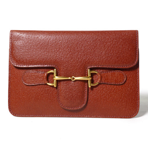 OLD Gucci ホースビットマルチケース（キャメル・総皮）