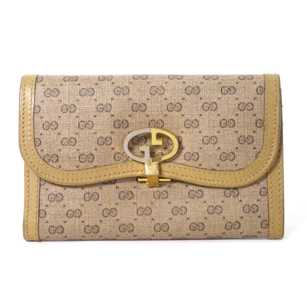 OLD Gucci マイクロGGミドル財布（ベージュ）