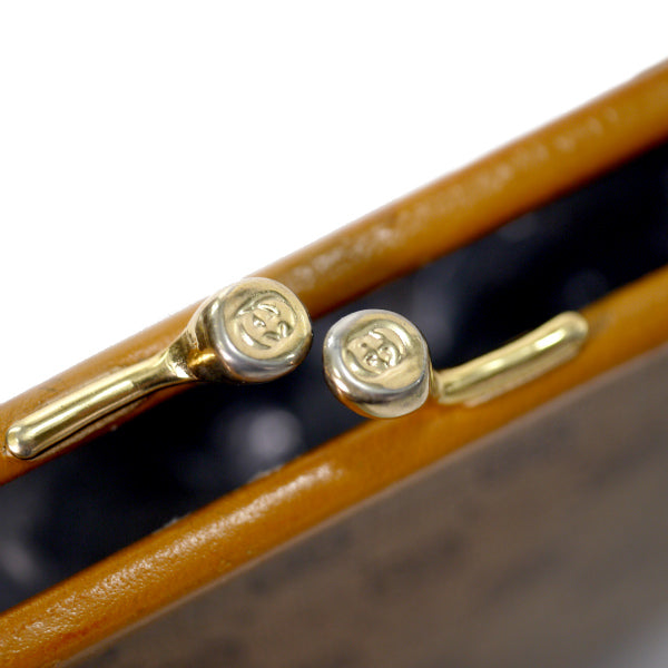 OLD Gucci マイクロGG がま口ポーチ（キャメル）