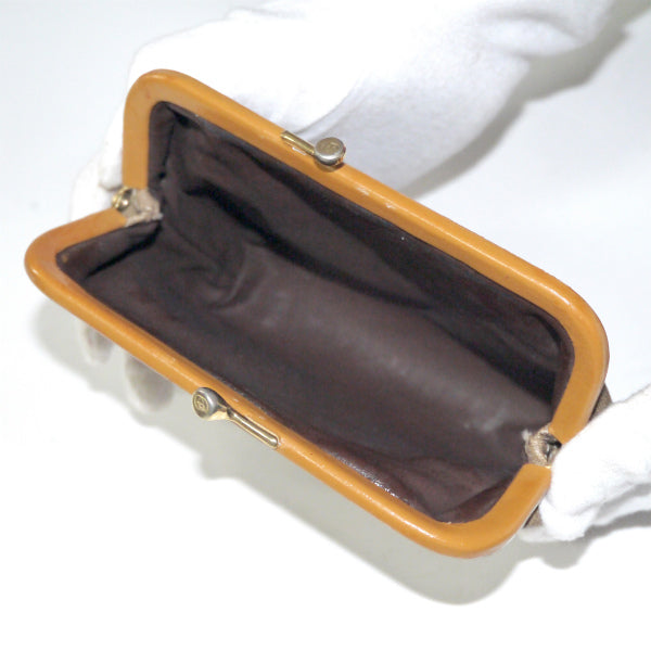 OLD Gucci マイクロGG がま口ポーチ（キャメル）