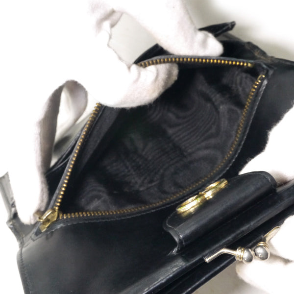 OLD Gucci　総革がま口シェリー長財布（黒）