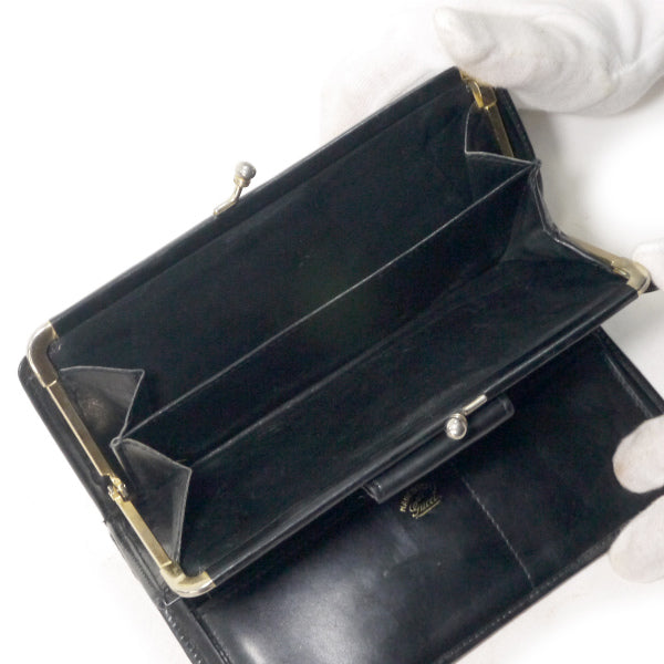 OLD Gucci　総革がま口シェリー長財布（黒）