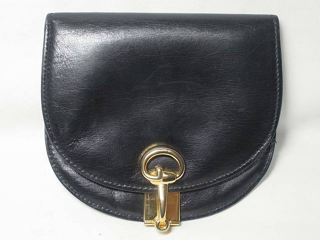OLD　Gucci　半円レザー財布（黒）