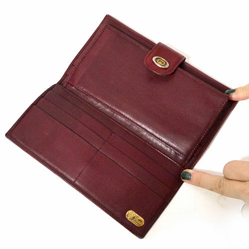 OLD Gucci マイクロGG長財布(ボルドー）
