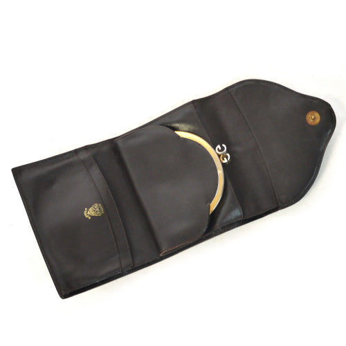 OLD Gucci　二つ折れビット金具がま口財布（濃茶）