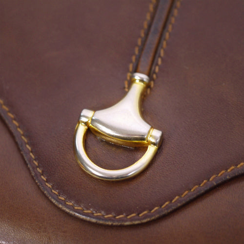 OLD Gucci＜訳あり＞ビット金具がま口長財布（茶）