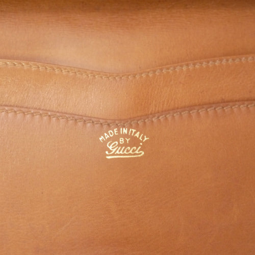 OLD Gucci＜訳あり＞ビット金具がま口長財布（茶）