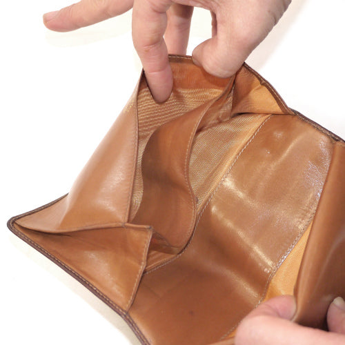 OLD Gucci＜訳あり＞ビット金具がま口長財布（茶）