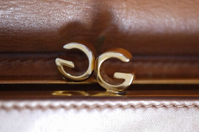 OLD Gucci＜訳あり＞ビット金具がま口長財布（茶）