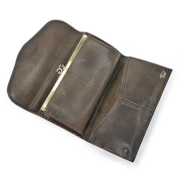 OLD Gucci GG柄がま口長財布（茶）