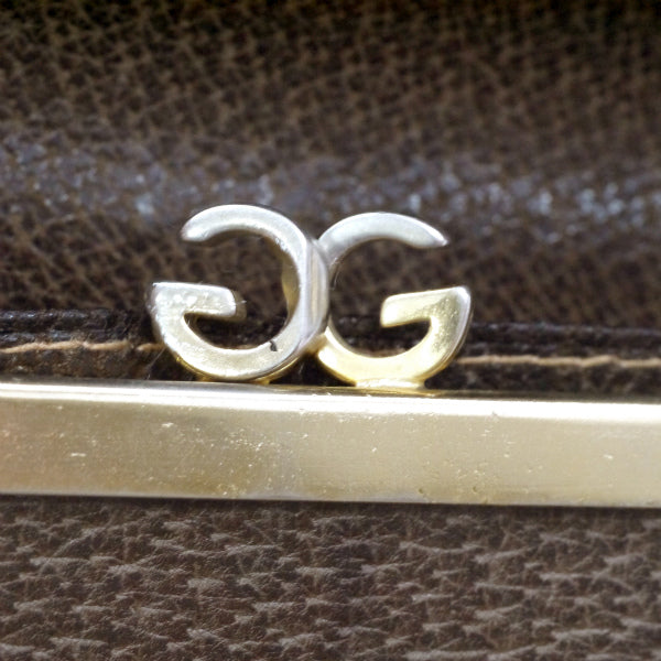 OLD Gucci GG柄がま口長財布（茶）