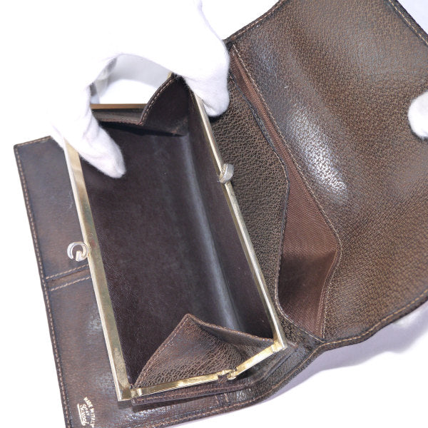 OLD Gucci GG柄がま口長財布（茶）