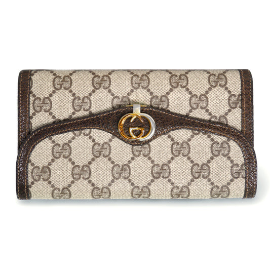 OLD Gucci GG柄がま口長財布（茶）