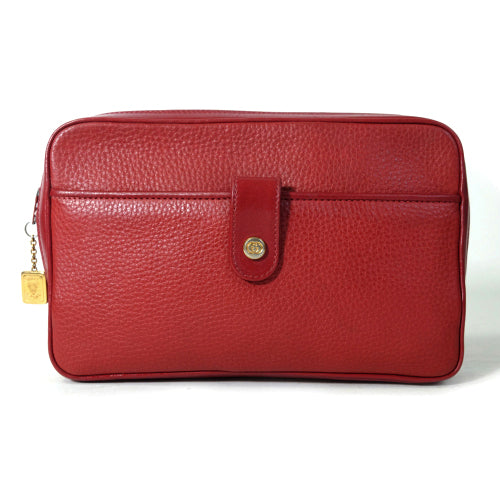 OLD Gucci 総革セカンドバッグ（赤・小）