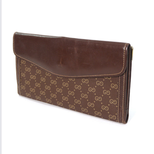 OLD Gucci マイクロGG長財布(茶)