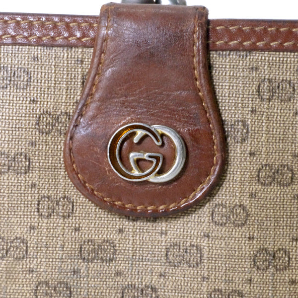 OLD Gucci　マイクロGGがま口ミドル折財布（茶）