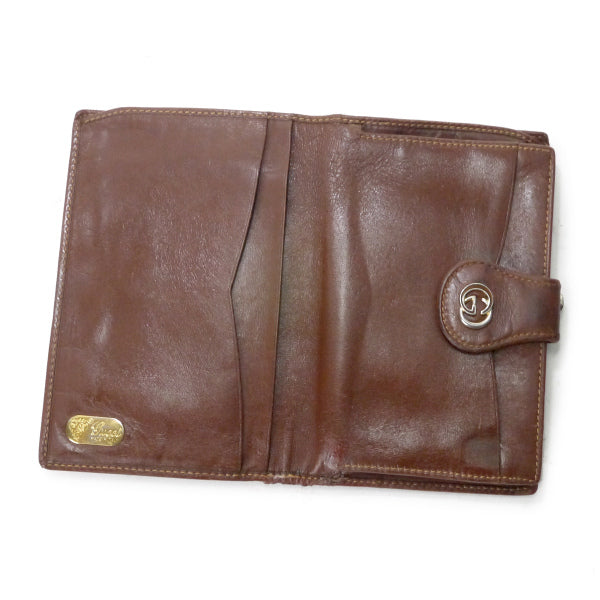 OLD Gucci　マイクロGGがま口ミドル折財布（茶）