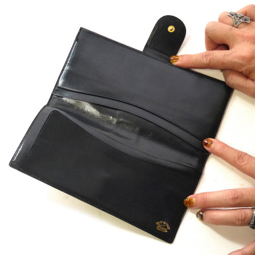 OLD Gucci　横長財布（青・ＧＧ柄）