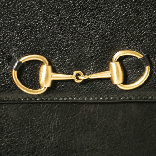Gucci 総皮ホースビット金具長財布（黒）