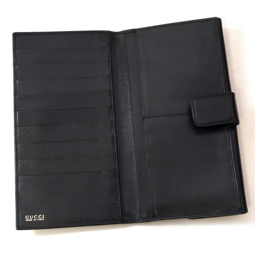 Gucci 総皮ホースビット金具長財布（黒）